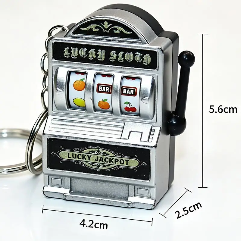 Creative Mini Fruit Slot Machine Fingertip Decompression Toys Keychain Lucky Charm Jackpot Pendant Bag Fun Gifts For Kids Adult