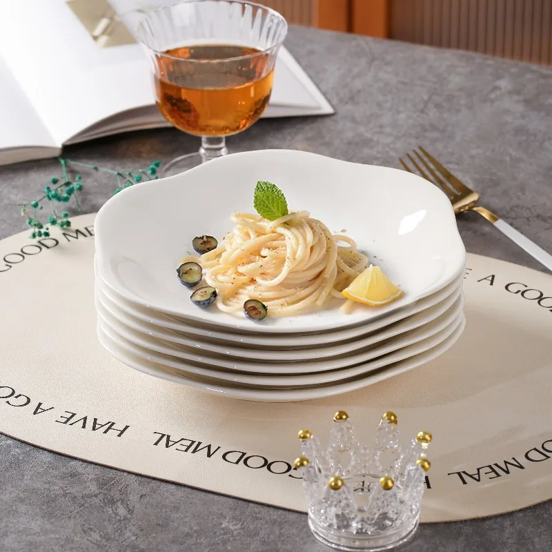 Party Irregular Dinner Set Plates White Designer Elegant Ceramic Plates Dinner Sets Round Italian Vaisselle Kitchen Dishes