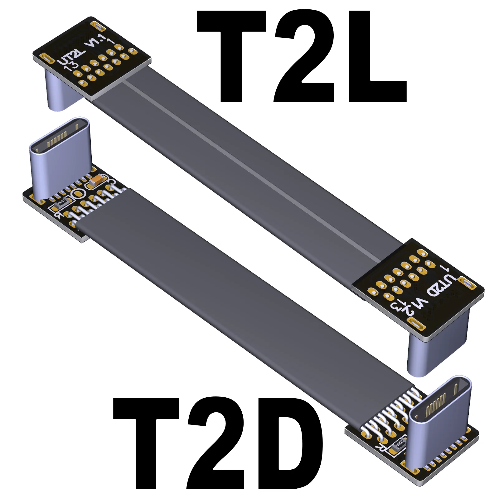 USB 2.0 Type C Switching Extension Cable C male Type-C Angle 90 degrees thin thin short ADT