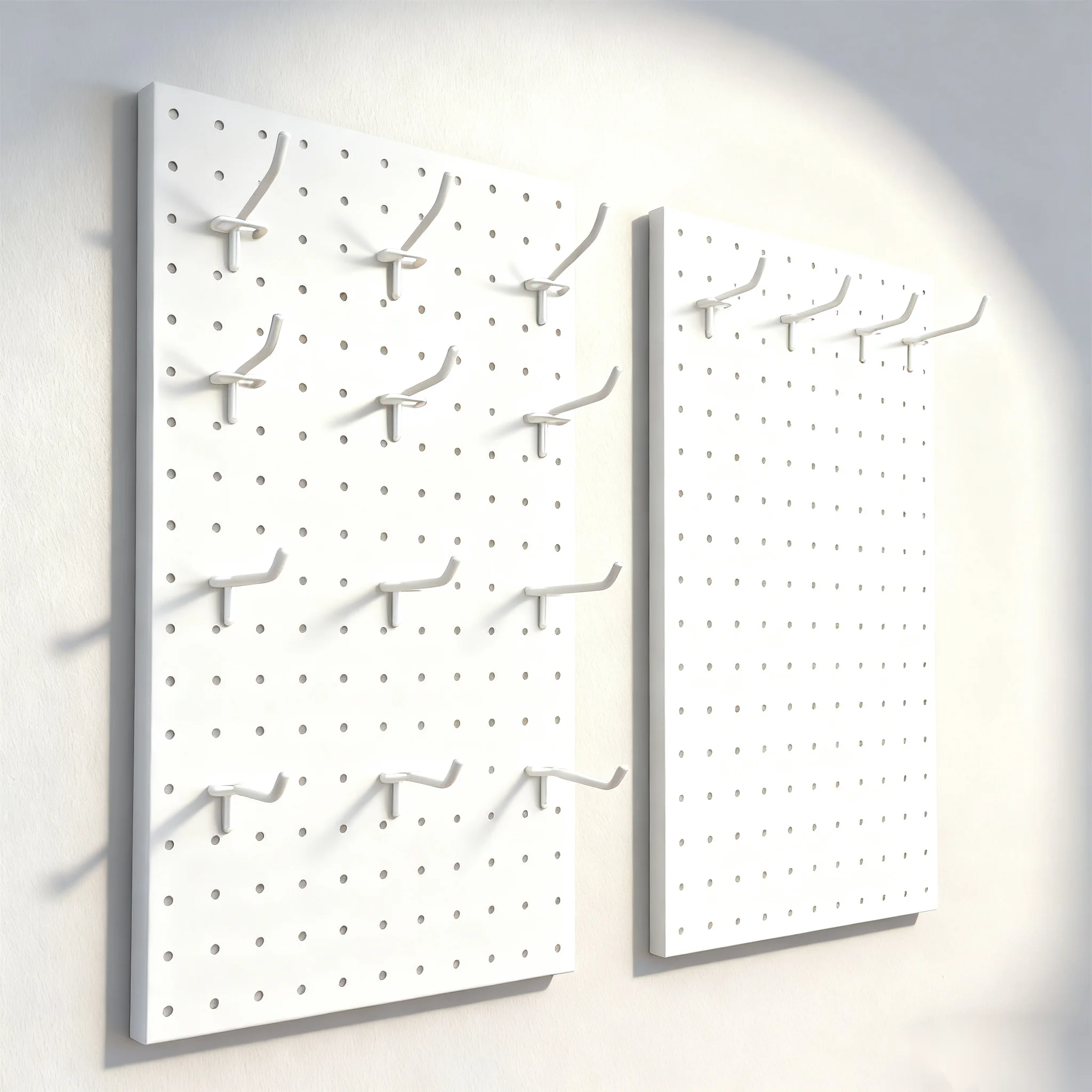 

Metal Pegboard, 2 Panels + 24 Hooks, Wall-Mounted Storage Organizer for Garage, Kitchen, Bathroom, Workshop, Home Organization