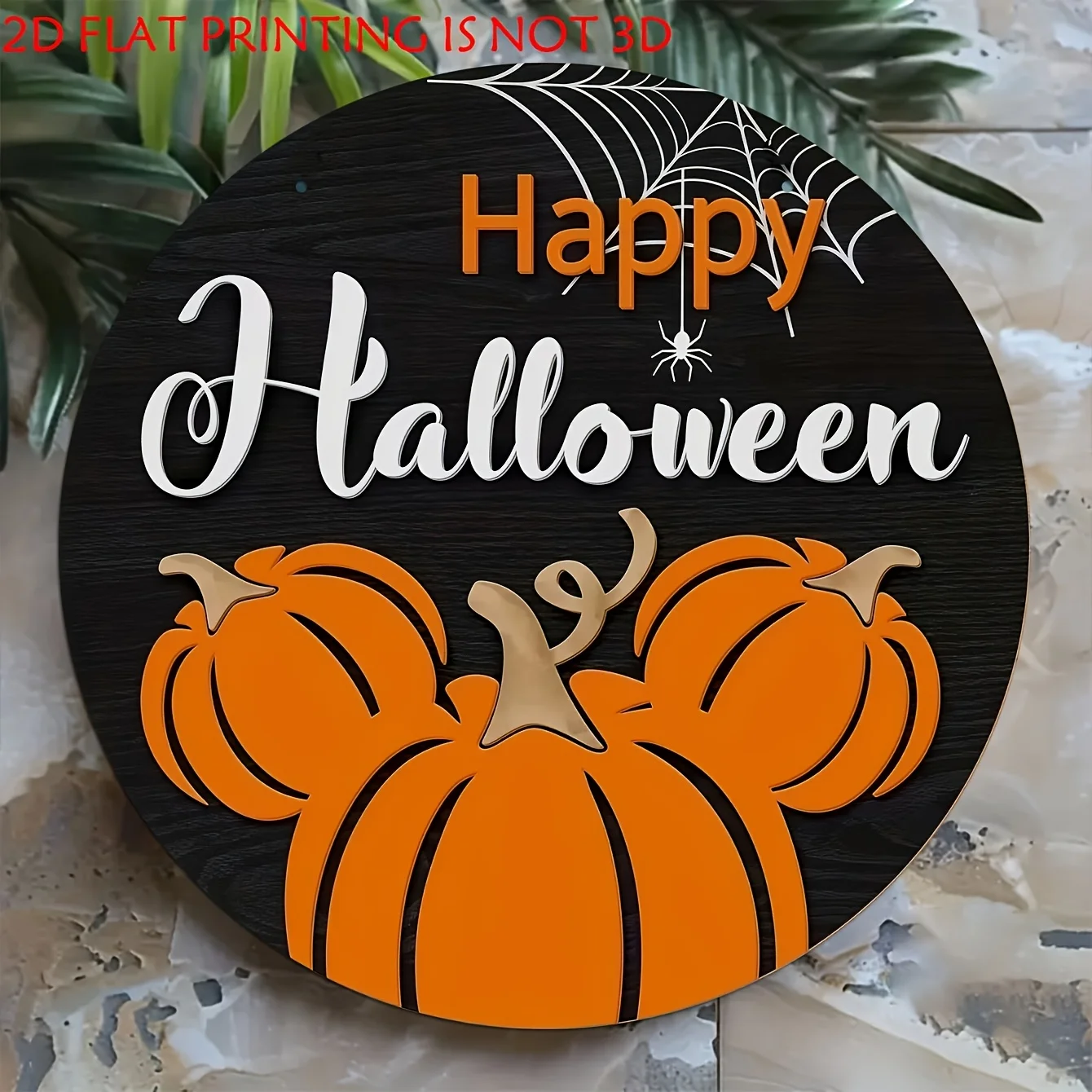 2D Flat Wooden Decorative Signs And Plaques, 1pc Pack, Halloween Pumpkin Wall Sign, Happy Halloween Welcome Sign, Suitable for C