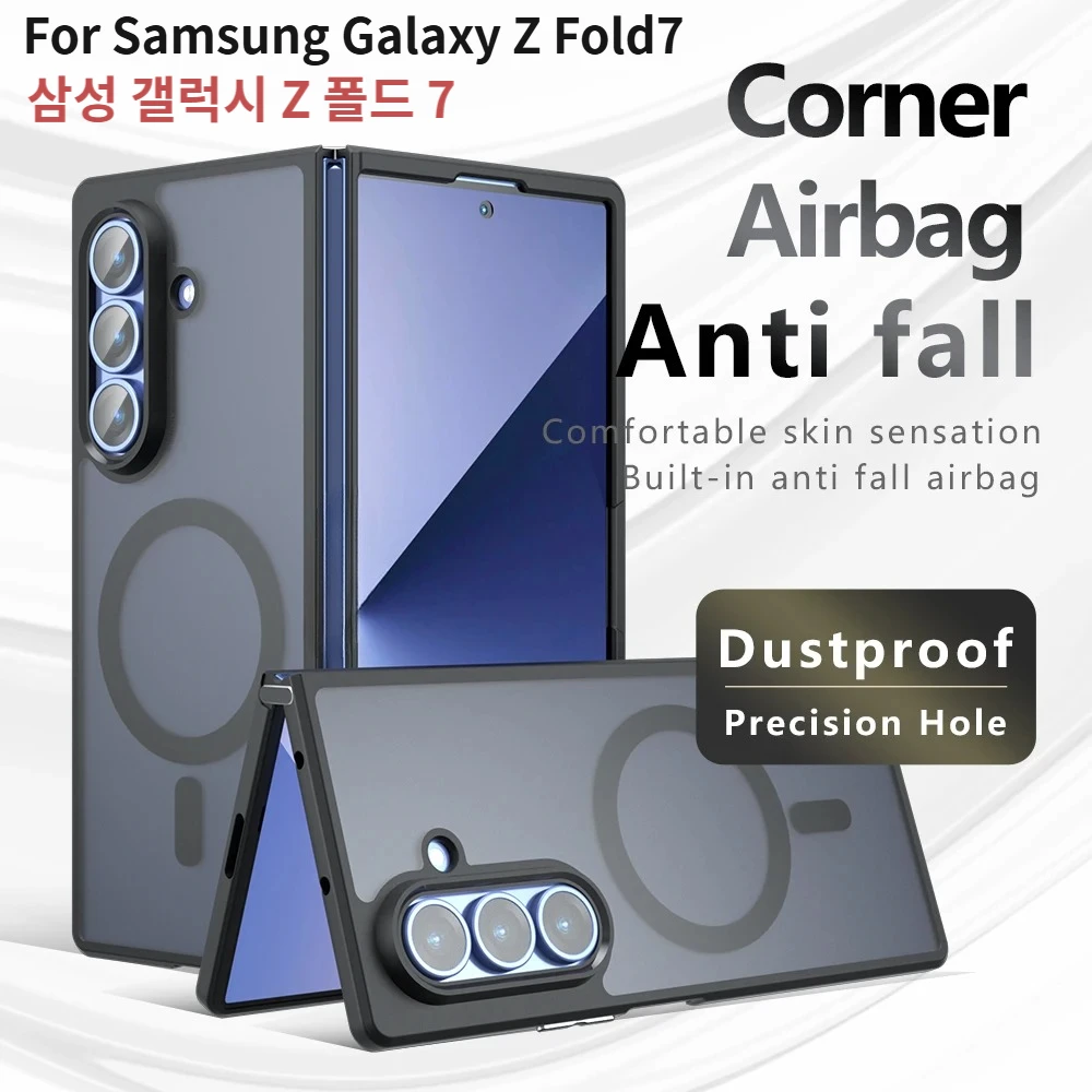

For Magsafe Magnetic Wireless Charging Case For Samsung Galaxy Z Fold7 Fold 7 5G Shockproof Matte Back Cover Coque