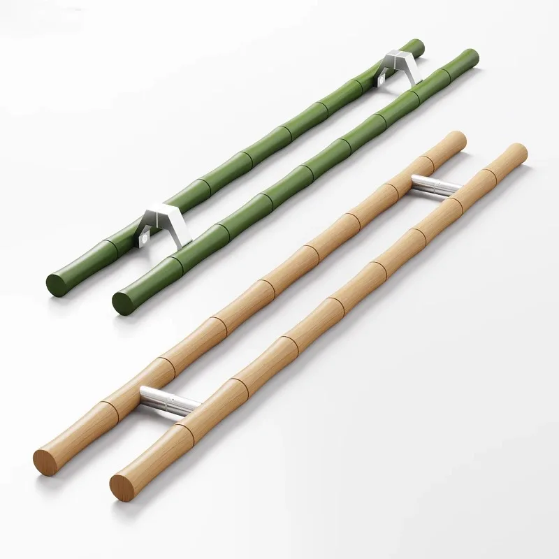 

Modern Minimalist Log Color Bamboo with Frameless Glass Door Handle Box Shop Cylinder Wood Solid Wood Door Handle