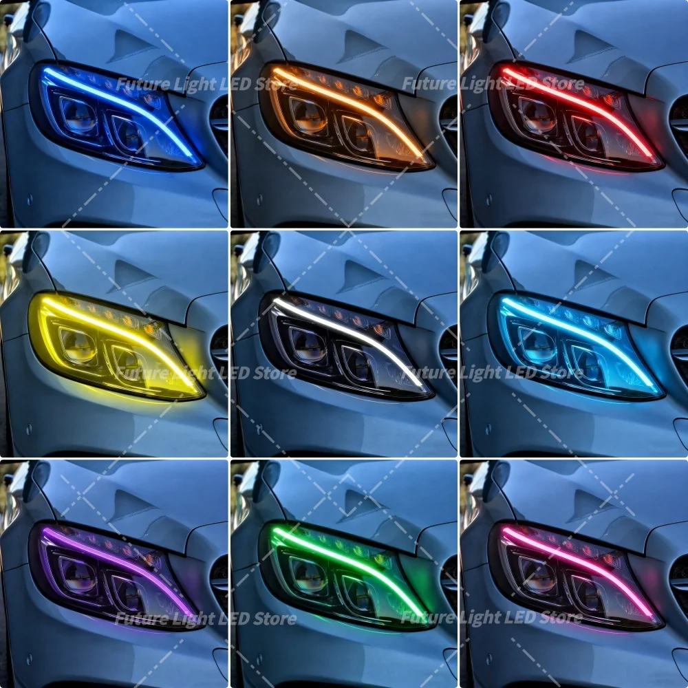 Yellow Blue Red Daytime Running Lights Angel Eyes For 2015-2018 Mercedes-Benz C-Class W205 C300 C350 C63 DRL LED Boards Module