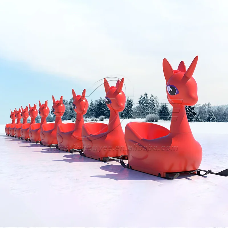 High-quality durable snow-resistant sleds, made of PE material, safe for winter riding, suitable for children and adults
