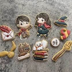 Cartoon Magician Cookie Cutter and Stamp Anime Magic Movie Characters Biscuit Molds Birthday Party Holiday Fondant Baking Tools