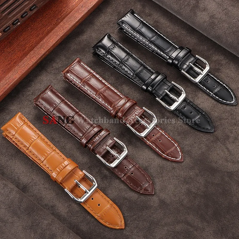Genuine Leather Strap Watch Band for Seiko ﻿ 10/12/13/14/15/16/17/18/19/20/21/22/23/24mm Business Bracelet Black Brown Wristbelt
