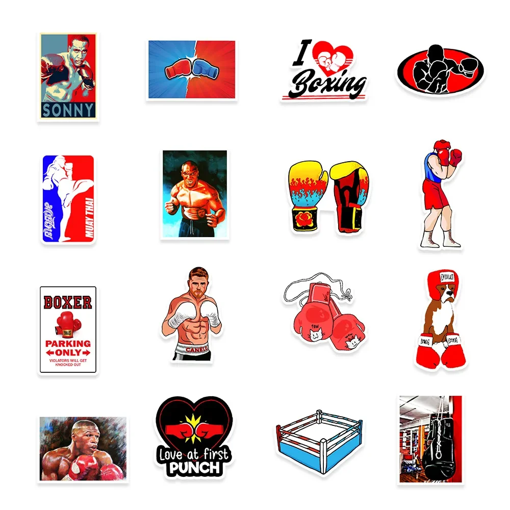 50pcs Boxing Sports Graffiti Mobile Phone Cabinet Wall Decoration Stickers Notebook Waterproof Stickers