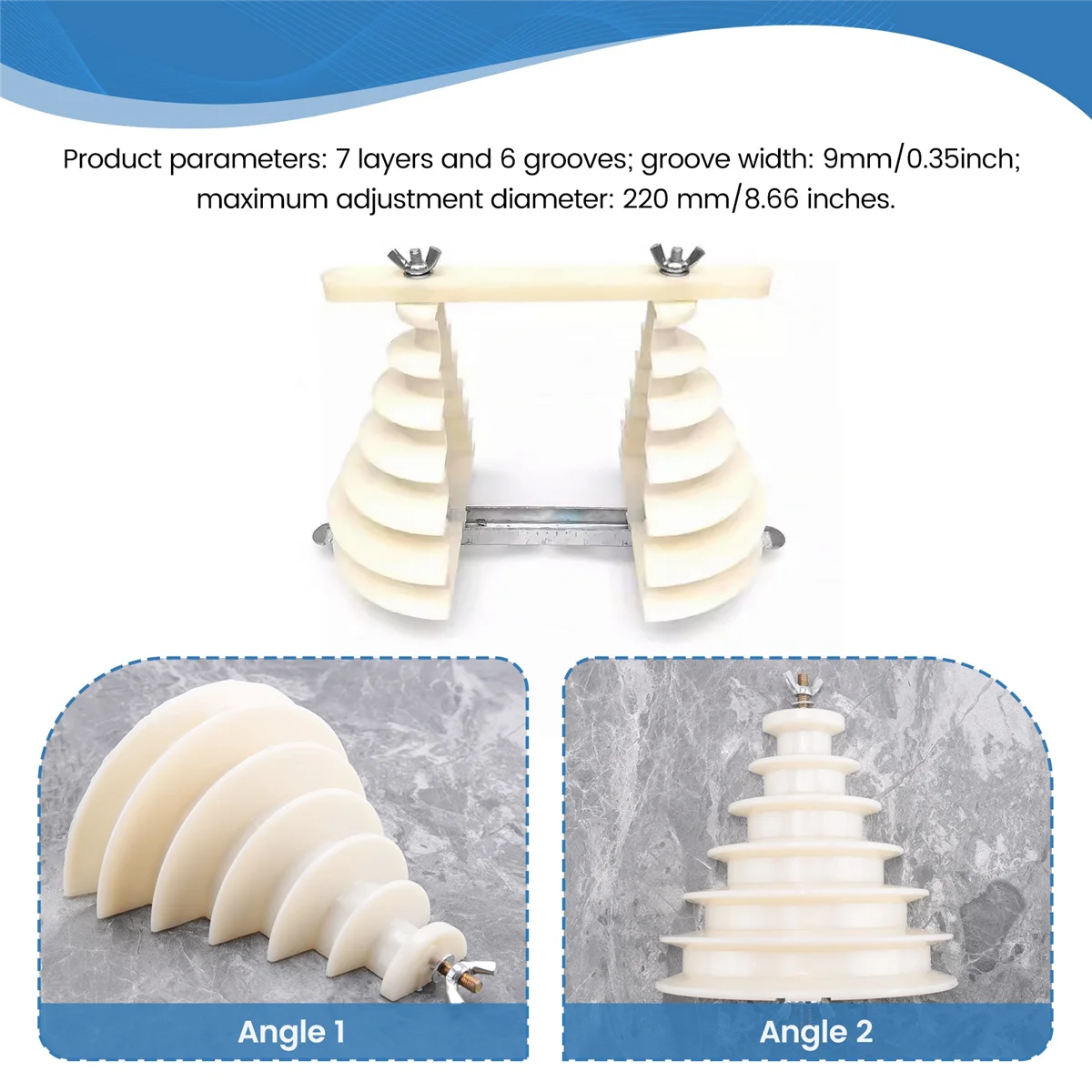 1 Beige 7-Layer 6-Slot Motor Repair Tool Pagoda Motor Winding Mold Single-Phase Universal Micro-Motor Winding Tool-Grocery