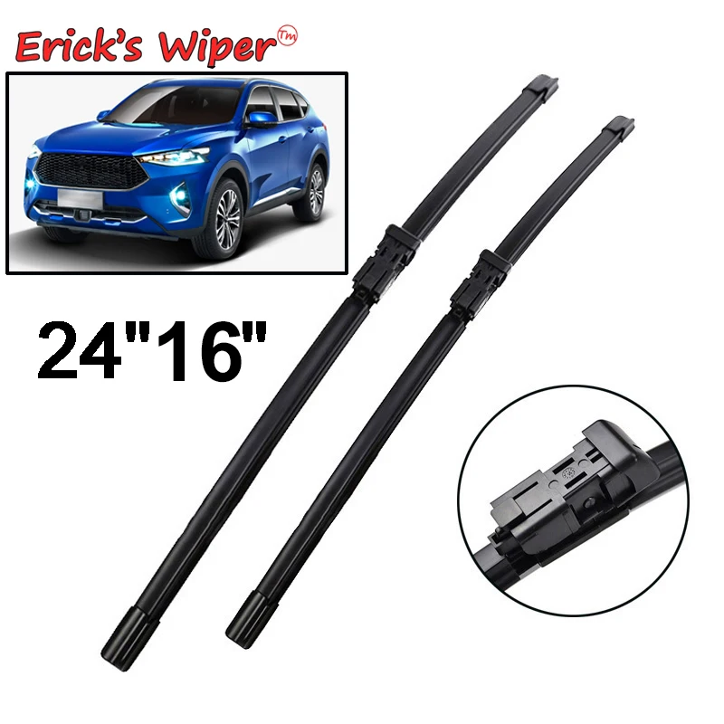 Erick's Wiper LHD Front Wiper Blades For Haval F7 F7x 2018 - 2024 Windshield Windscreen Clean Window Car Rain Brushes 24''+16''