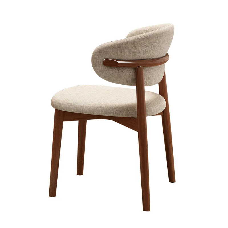 Antique Style Dressing Stool with Back Support, Carved Solid Wood Vanity Chair, Comfortable Seat for Home & Cafe