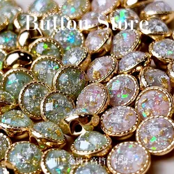 10pcs Beautiful Gem-like Buttons 10mm Small Round Metal Shank Buttons Skirt Shirt Cuff Neckline Decorative Buttons