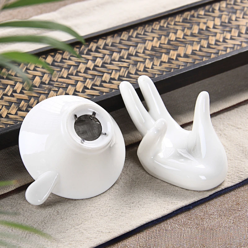 Multi-function Creative Ceramic Tea Infuser Tea Strainer Teaware Kitchen Accessories Tea Set Filter White Porcelain Filter Leak