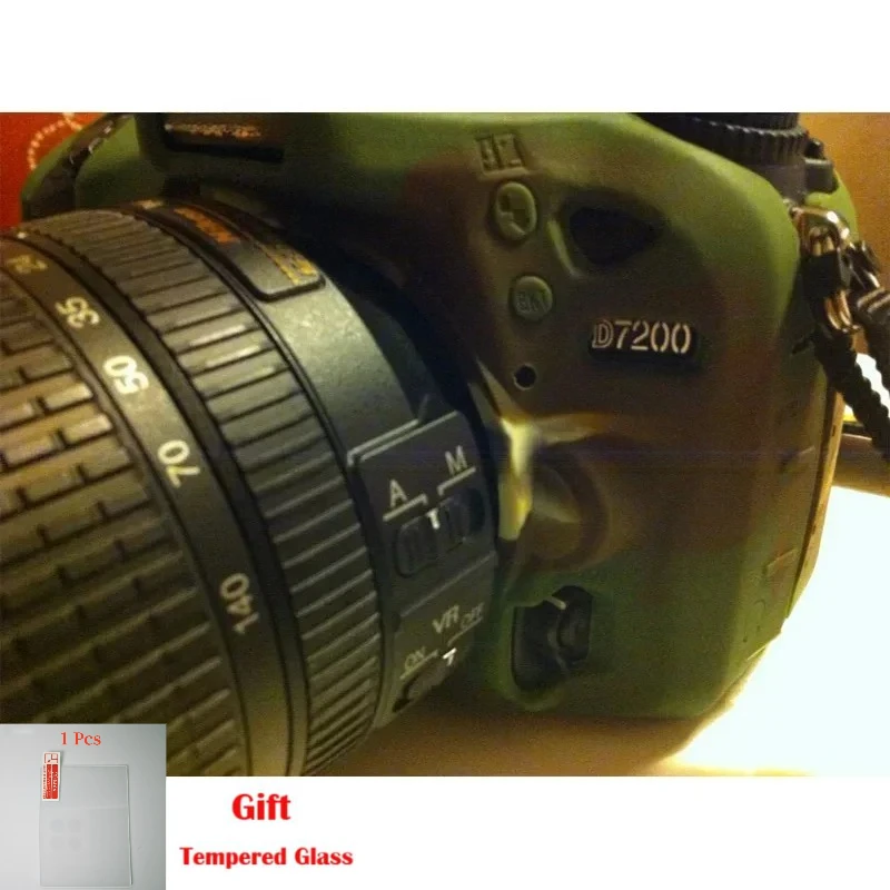 

Silicone Protective Case Sleeve For Nikon D7200 D7100 Rubber Camera Body Cover Case Skin + Tempered Glass LCD Protective Film