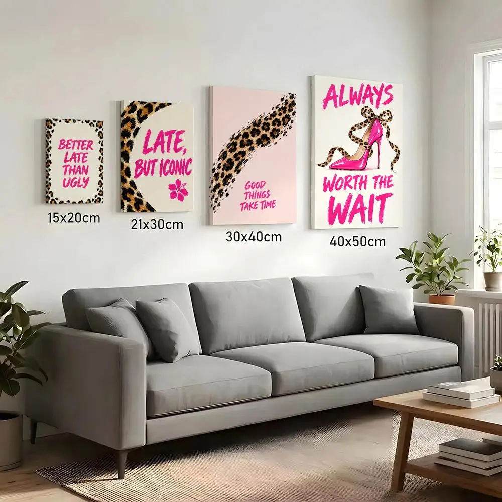 Funny Better Late Framed Wall Painting HD Canvas Print Poster Wall Art | Optional Frame | Modern Hallway Decor