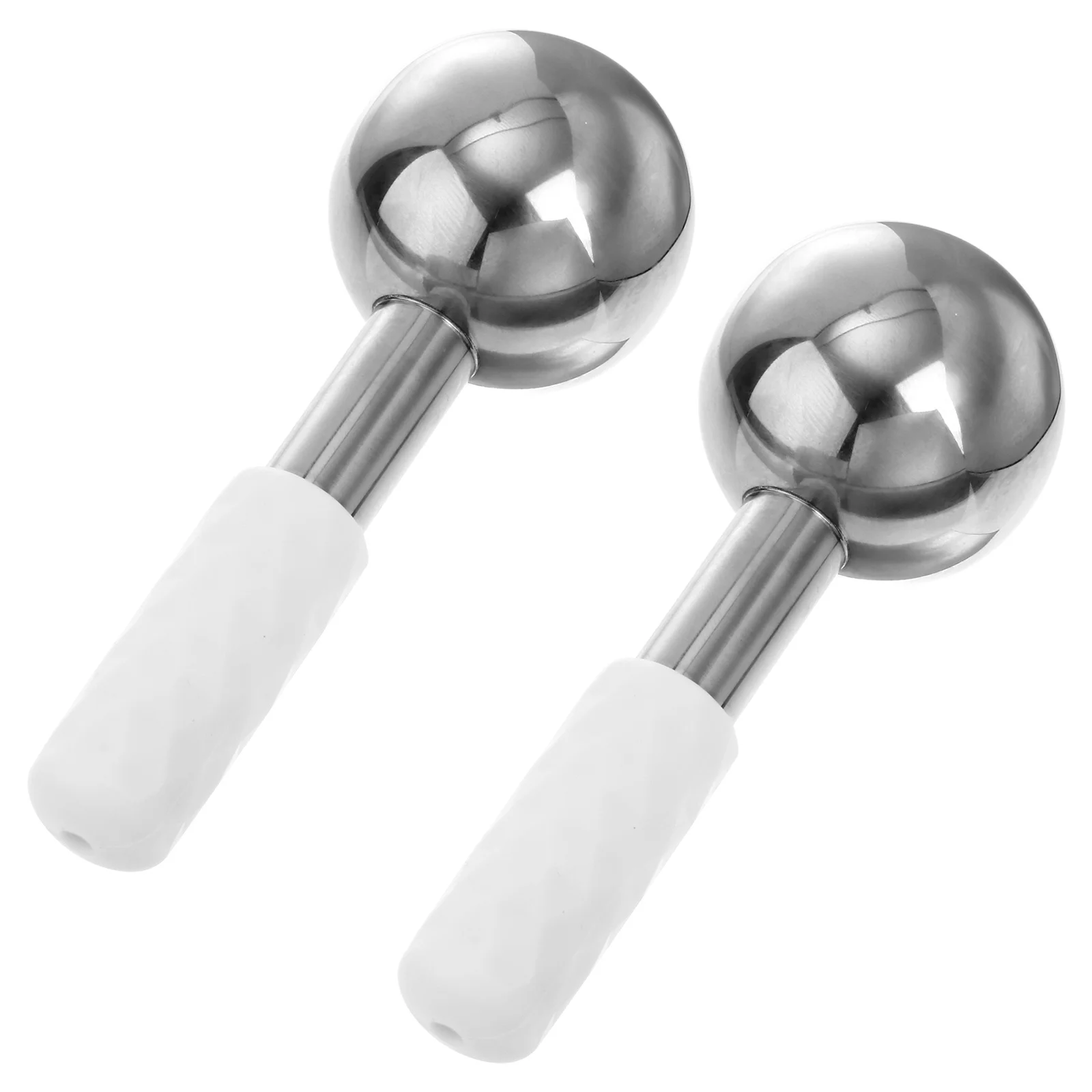 Bola de masaje de acero inoxidable, globo de hielo para cara, cuello, cuerpo, cuidado de la piel, juego de rodillos faciales antienvejecimiento, herramienta de enfriamiento, 2 uds.
