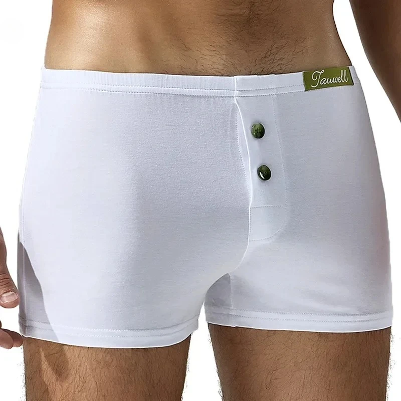 

Men's Summer Boxer Briefs Cotton Button Open Comfortable Underpants Loungewear Boxers for Daily Home Wear Soft Breathable Trunks