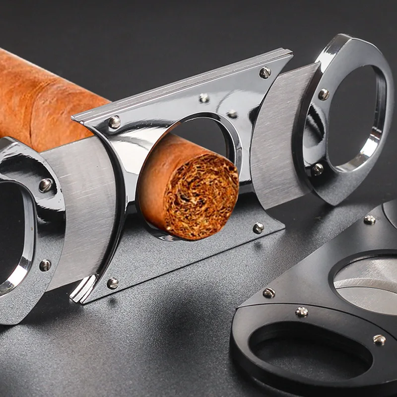 25mm Large Ring Gauge Cigar Cutter Stainless Steel Double Sharp Cigar Cutting Tool Smoking Accessories view 2