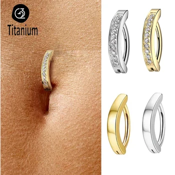 G23 Titanium CZ Belly Ring 1