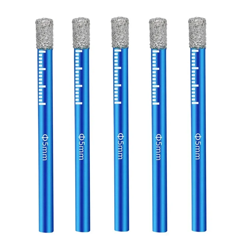 

Dry Drill Drill Bit Workshop Equipment 5mm Round Shank Accessories Blue Color Power Tool For Glass Marble Granite