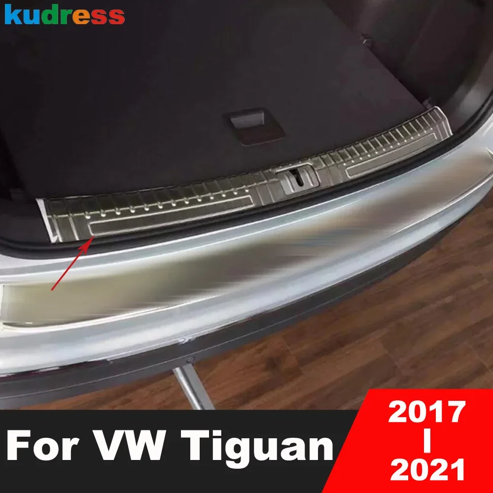 

For Volkswagen VW Tiguan MK2 2017-2020 2021 Steel Car Rear Trunk Bumper Cover Trim Tailgate Door Sill Plate Guard Accessories