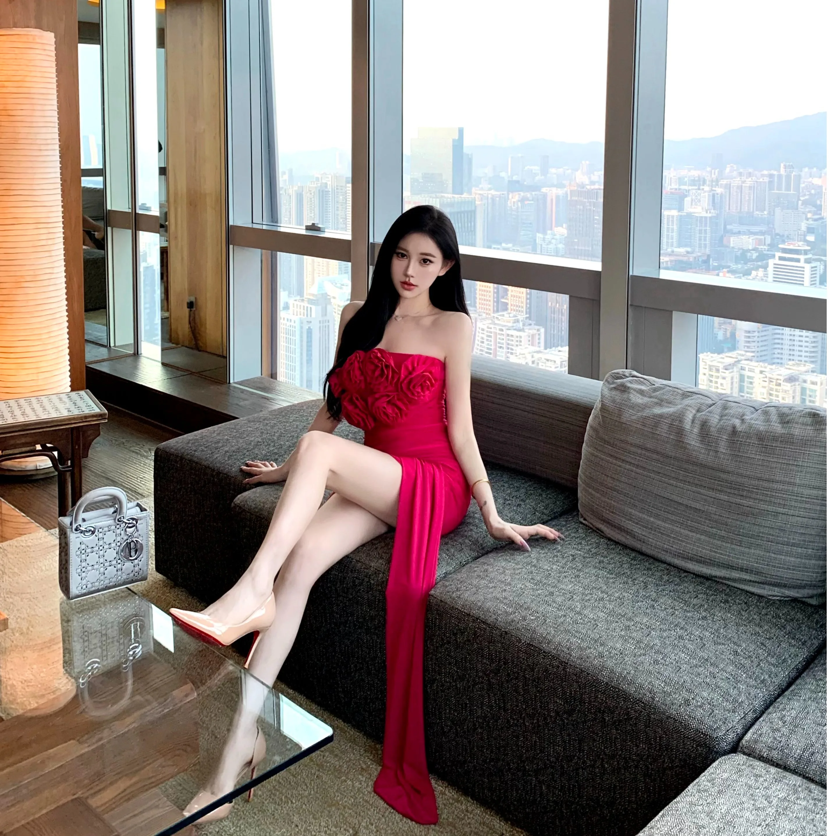 가을 겨울 신상 슬림핏 하이웨이스트 바디콘 디자인 한국 스타일 출퇴근용 스커트