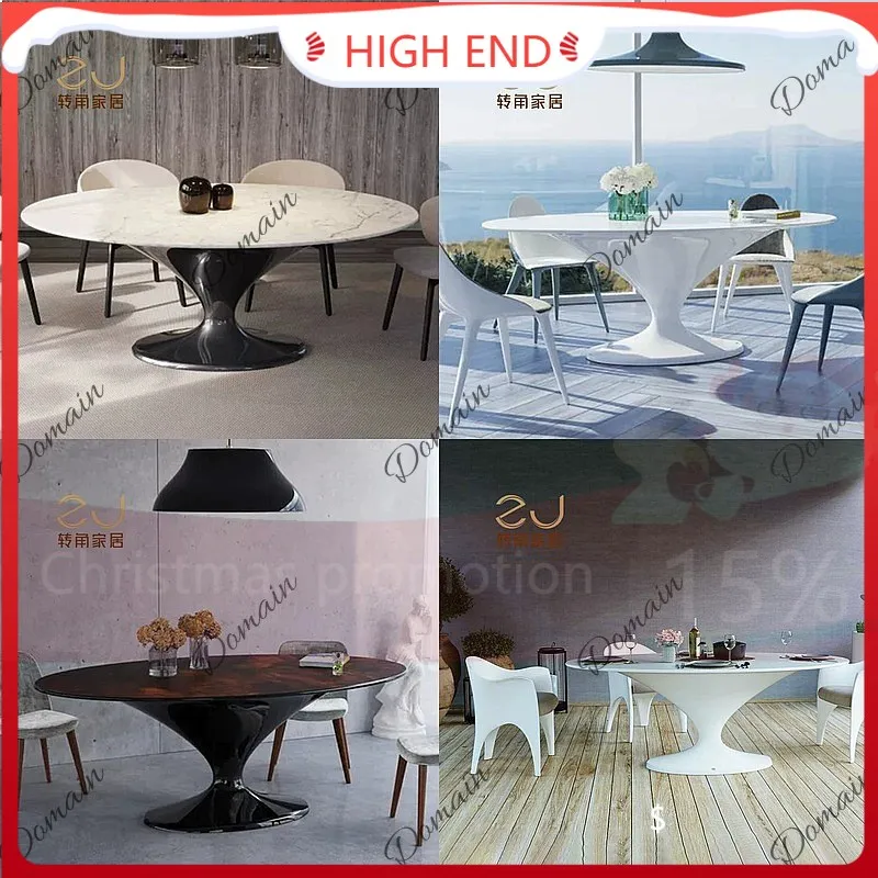 SF Zigzag Modern Irregular Fiberglass Dining Table Cream Style Luxury Marble Round Table for Home