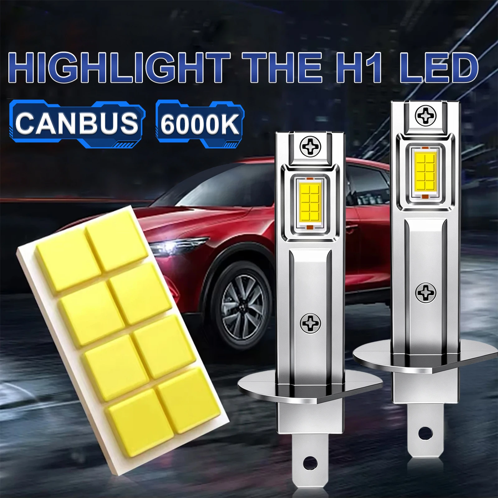 H1 LED Headlight Bulbs for Car Canbus High Power Auto Lights 520000LM 5500W Mini Size Focus Automobile Headlamp Fog Lamp 12V 24