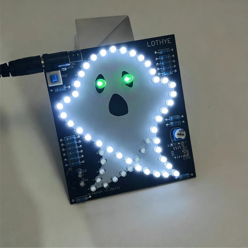 DIY Electronics Kit Halloween Fun Skeleton Ghost Dynamic Kit Eyes Flash Welding Project School Welding Assembly Practice