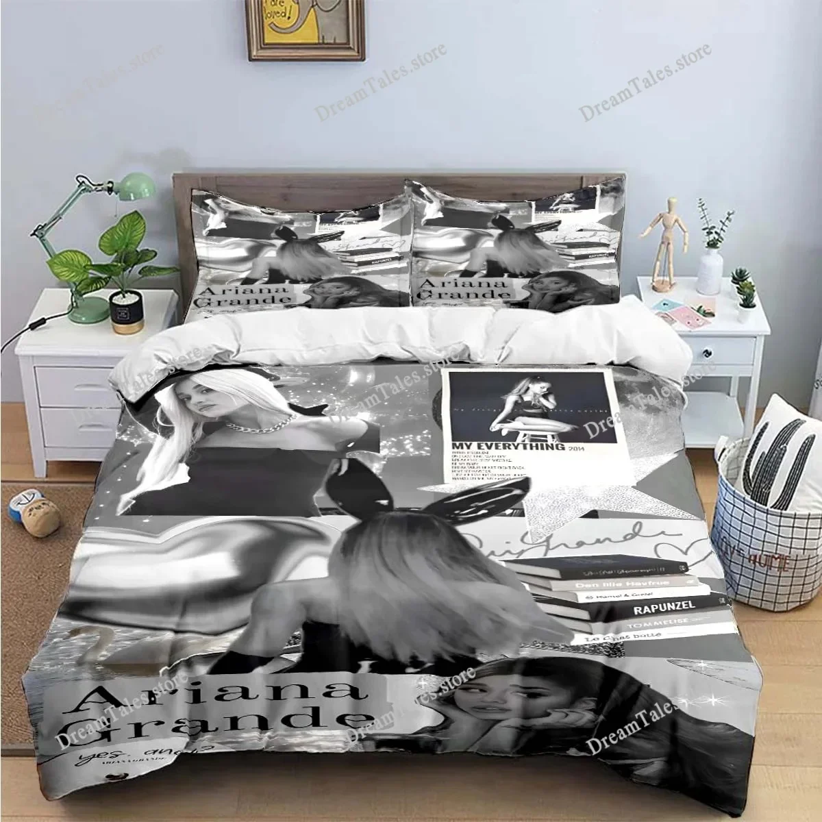 Fashion Pop Singer A-Ariana G-Grande Print Bedding Sets Bed Supplies Set Duvet Cover Bed Comforter Set Bedding Set Luxury Gift74
