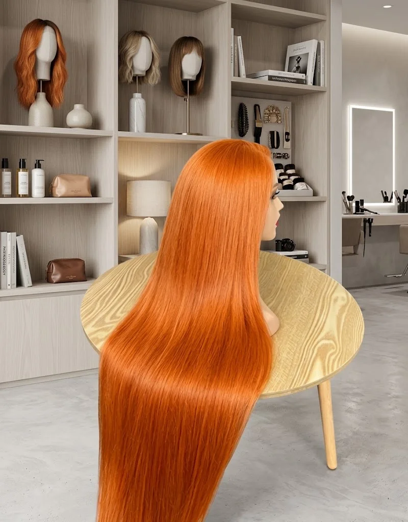 13x6 Orange Ginger Bone Straight Lace Front Wigs Human Hair 36 Inch Transparent 13x4 Lace Frontal Wig Pre Plucked For Women