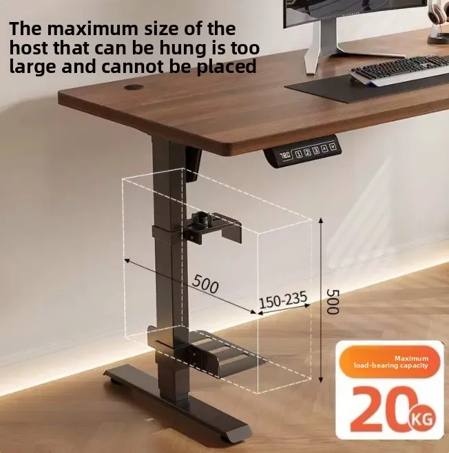 Under Desk Computer Mount Hanging PC Holder Adjustable Host Rack for Desk