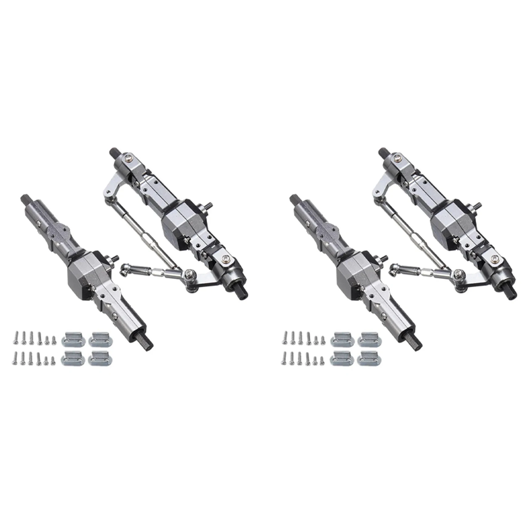 FBIL-2X Metal Front & Rear Bridge Axle Gearbox For WPL C14 C24 C34 C44 B14 B24 1/16 RC Car Truck Upgrade Parts Accessories