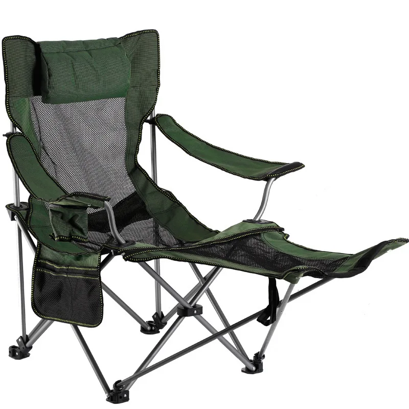 Outdoor folding chair camping portable beach backrest fishing folding office lunch lounge chair