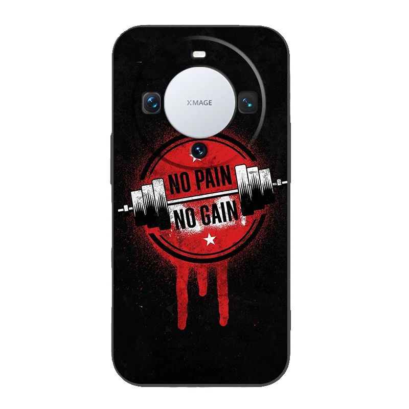 Barbell Deadlift Fitness Phone Case Cover for Huawei Mate 60 Pro P50 P40 P30 P20 P10 P Smart Y6 Y7 Y9 Plus Silicone Fundas Shell