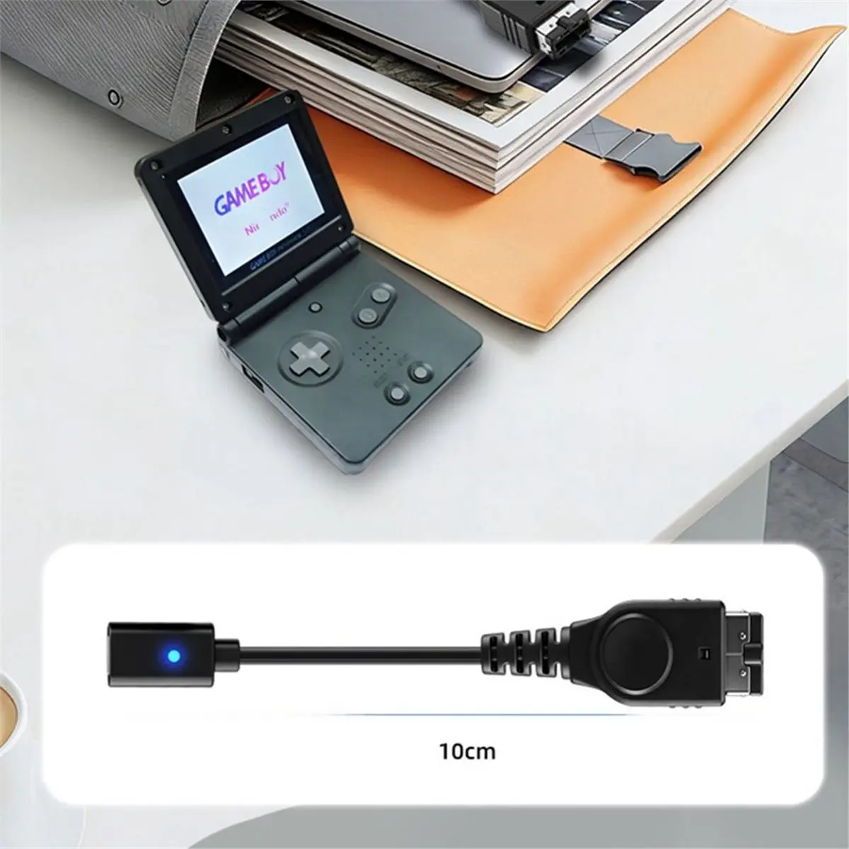 (A23G) USB C Charging Cable for Nintendo GBA SP Game Boy Advance with LED Indicator Light Game Console Power Supply Cord