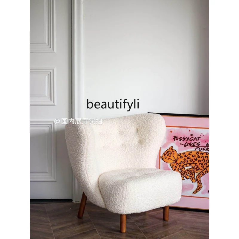 

Nordic Minimalism Chair Wool Plush Chair Designer Creative Single Sofa Lazy chair living room furniture single sofa chair