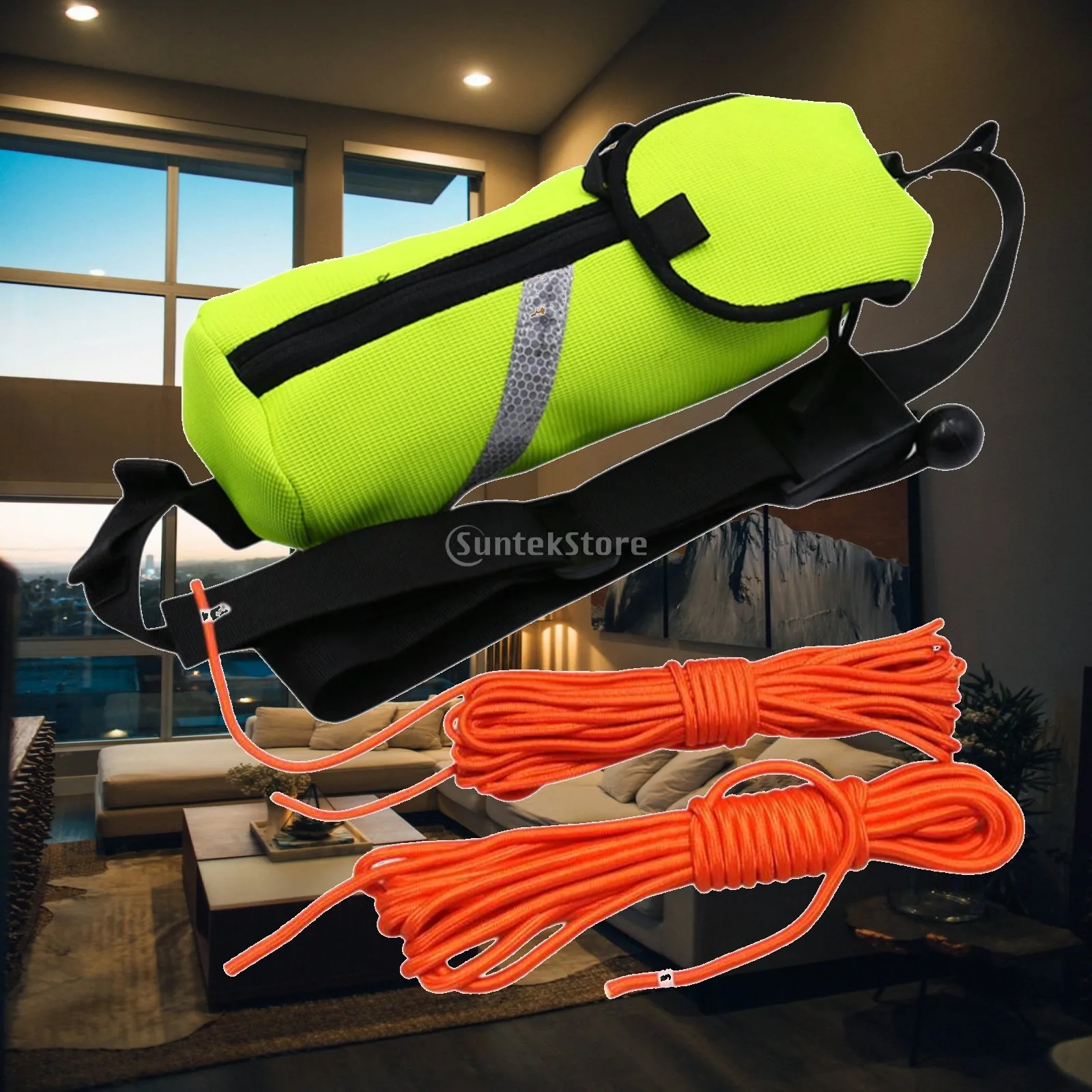 Water Sports Throw Bag Emergency Sports Rope with Reflective Strips Float Throw Line Throwable Flotation Device for Surfing