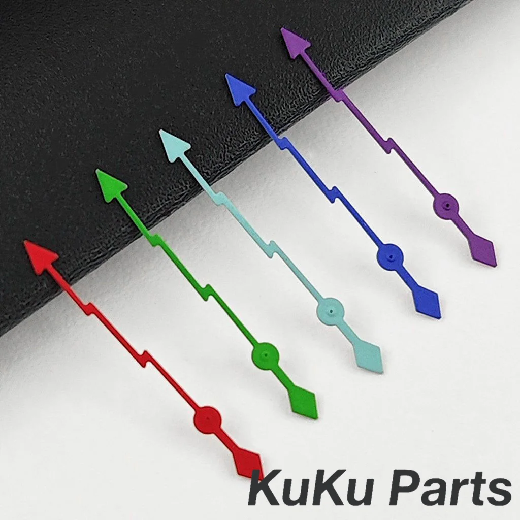 Relâmpago 13mm prata ouro preto vermelho verde mãos relâmpago segundos relógios agulhas caber nh34 nh35 nh36 nh38 movimento sem luminoso