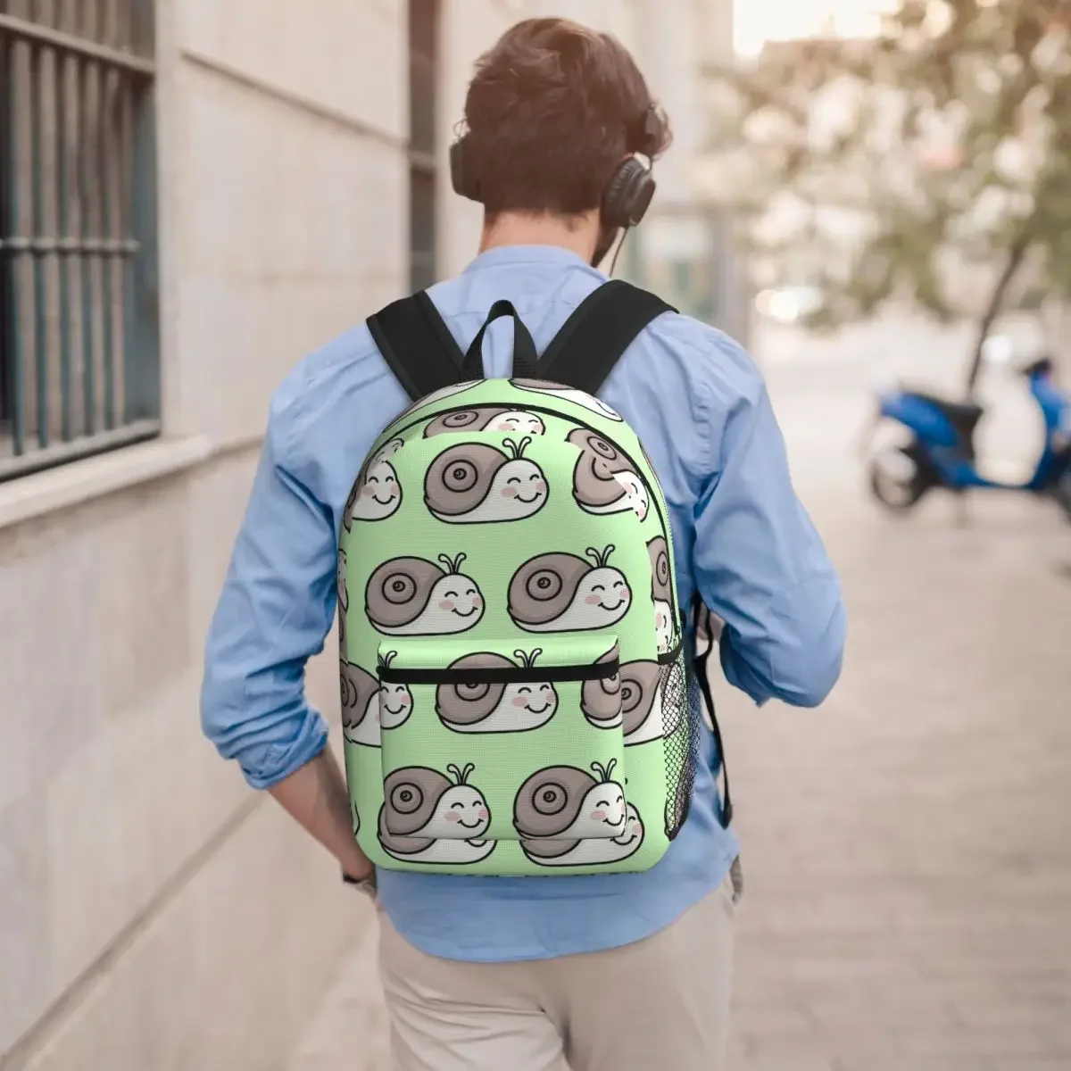 Smiling Cute Snail Backpack Student BookBag Children School Bag Computer Shoulder Bags for Men Women