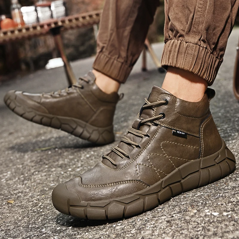 

Luxury Men's Shoes, Black Retro Ankle Boots, Men's Sports Shoe Brand Suitable for Autumn and Winter Outdoor Camping and Hiking