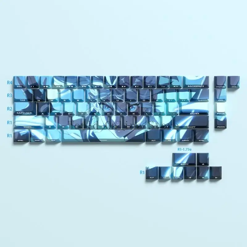 مجموعة keycap Ergonomic Set PBT 74 مفتاح المفاتيح مفاتيح محفورة لـ 61 67 68 87HC