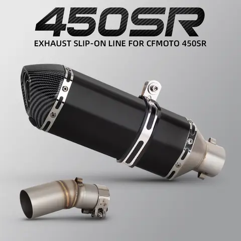 450NK Exhaust Slip on Line 370mm Muffler for CF MOTO 450SR 450NK 450SS 450 SR NK SS 2022-2026 Motorcycle Exhaust Kit Street Bike