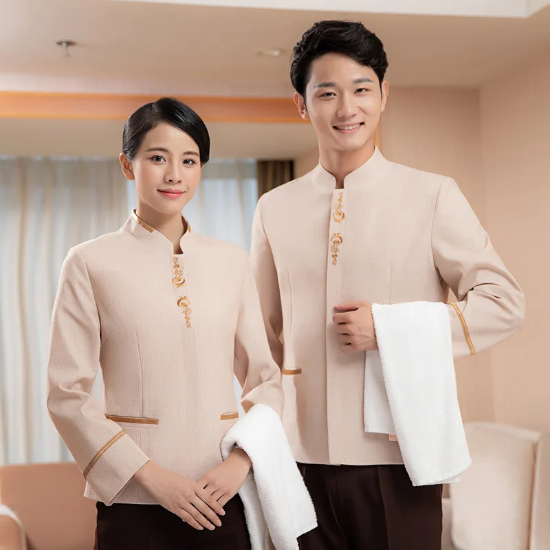 Schoonmaken Werkuniform voor Vrouwen Eigendom Hotelkamer Schoner Tante GuesthousePABreathable Ober Lange Mouw Herfst Winter Outfi