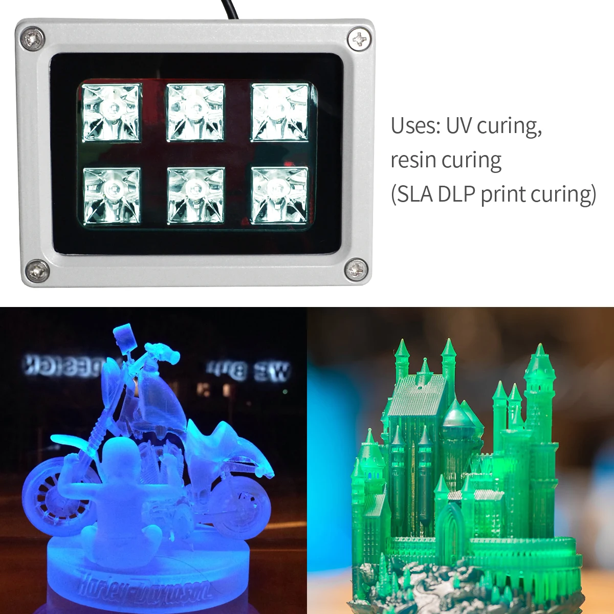 Lámpara de luz de curado de resina UV LED, accesorios fotosensibles para impresora 3D SLA DLP, 110-260V, 405nm, alta calidad