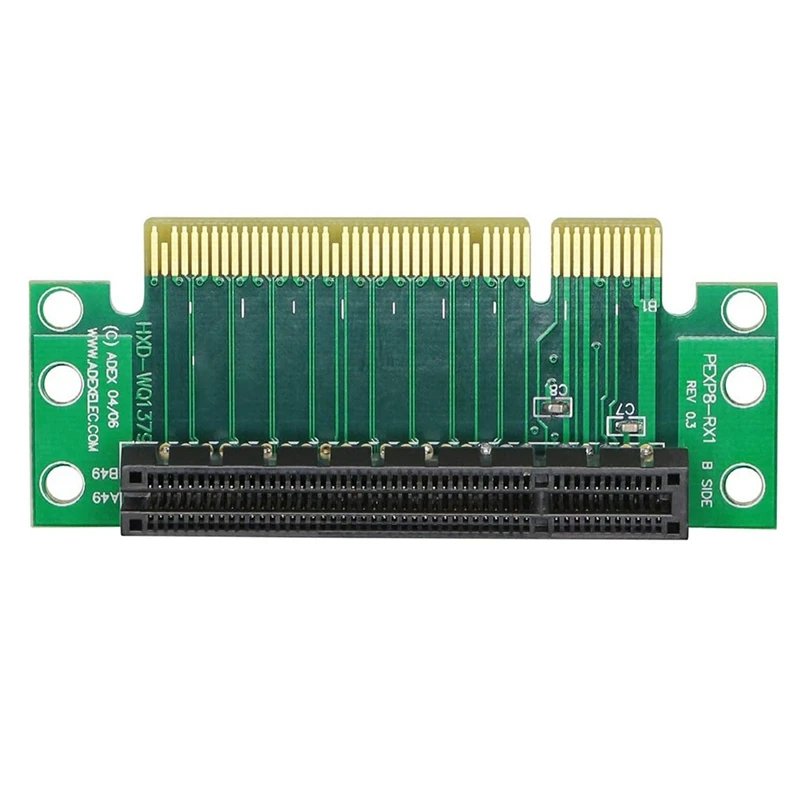 Tarjeta elevadora Top-PCI- Express 8X, tarjeta adaptadora de 90 grados, tarjeta convertidora de ángulo recto 8X PCI-E para ordenador con chasis de servidor 1U/2U