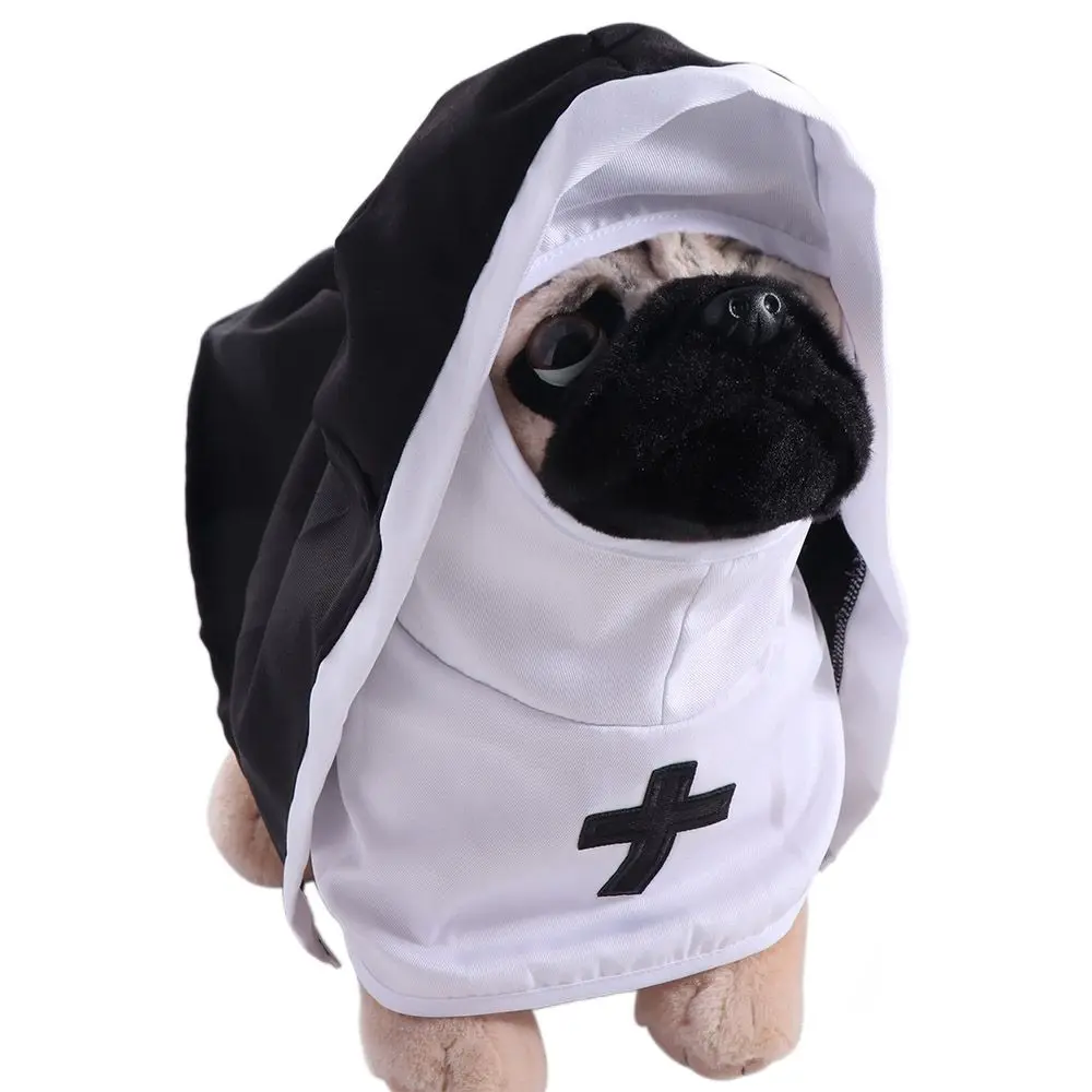 Chat chiot animal de compagnie nonne cape doux jeu de rôle chat de compagnie Halloween Costumes respirant noir/blanc chat Cosplay Costume ensembles Cosplay robe
