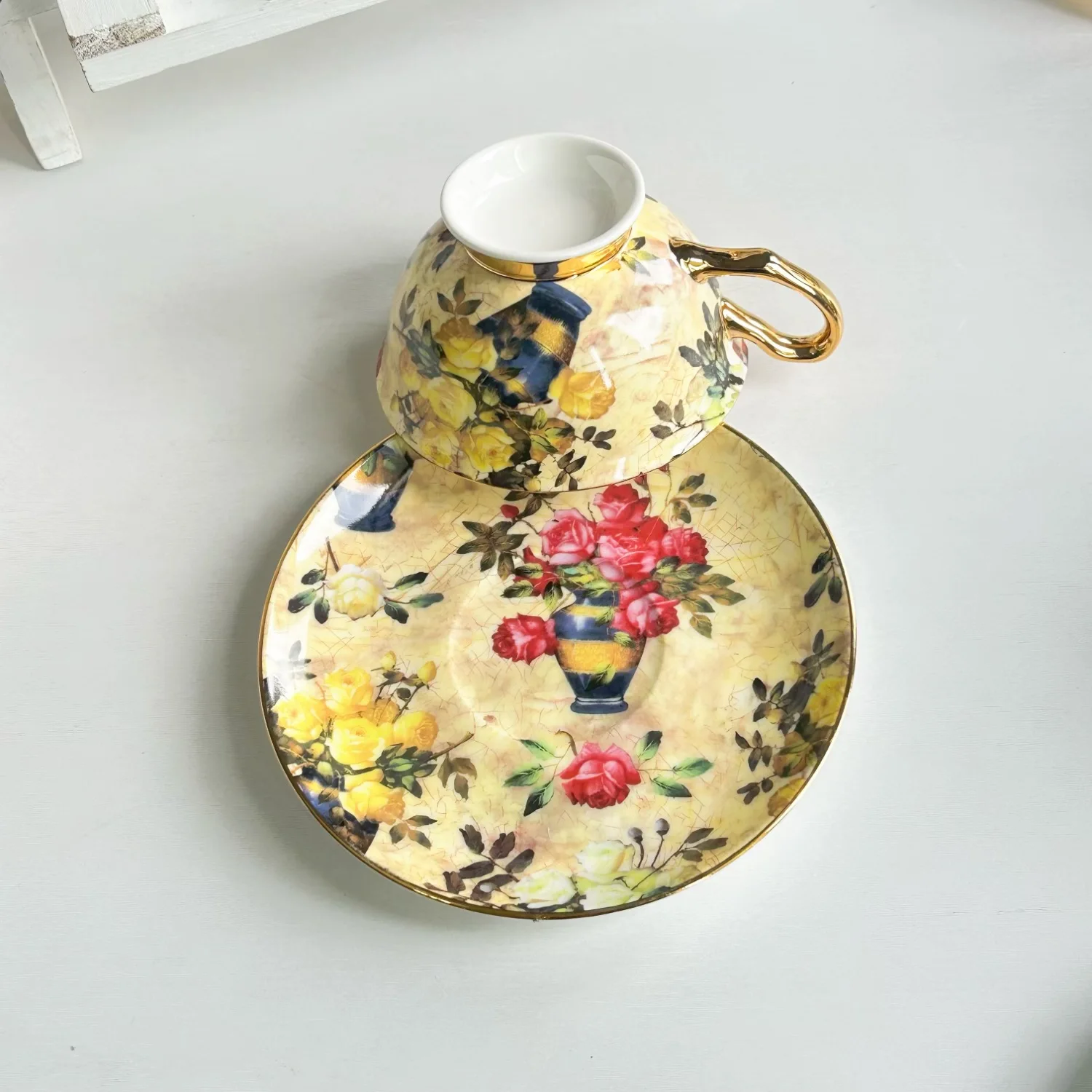 

DSA women's exquisite coffee cup bone china cup saucer tea set ceramic high-end premium retro cup