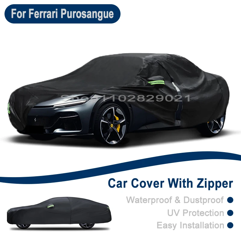 

Outdoor Full Vehicle Cover For Ferrari Purosangue - Side Zipper Design, Waterproof Dustproof Sun Protection Car Cover