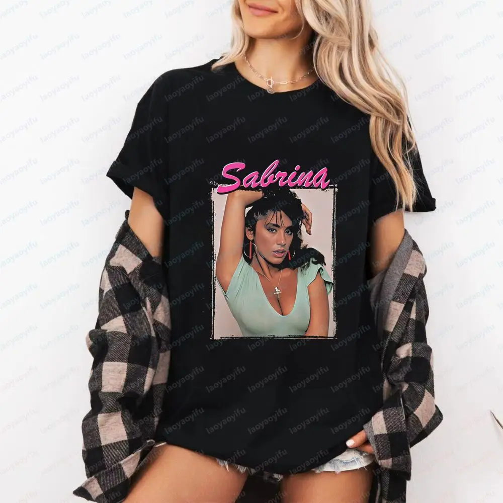 Sabrina Salerno - Summer Trend Original Streetwear Short-sleeved Unisex Pattern Large-sized Comfortable T-shirt